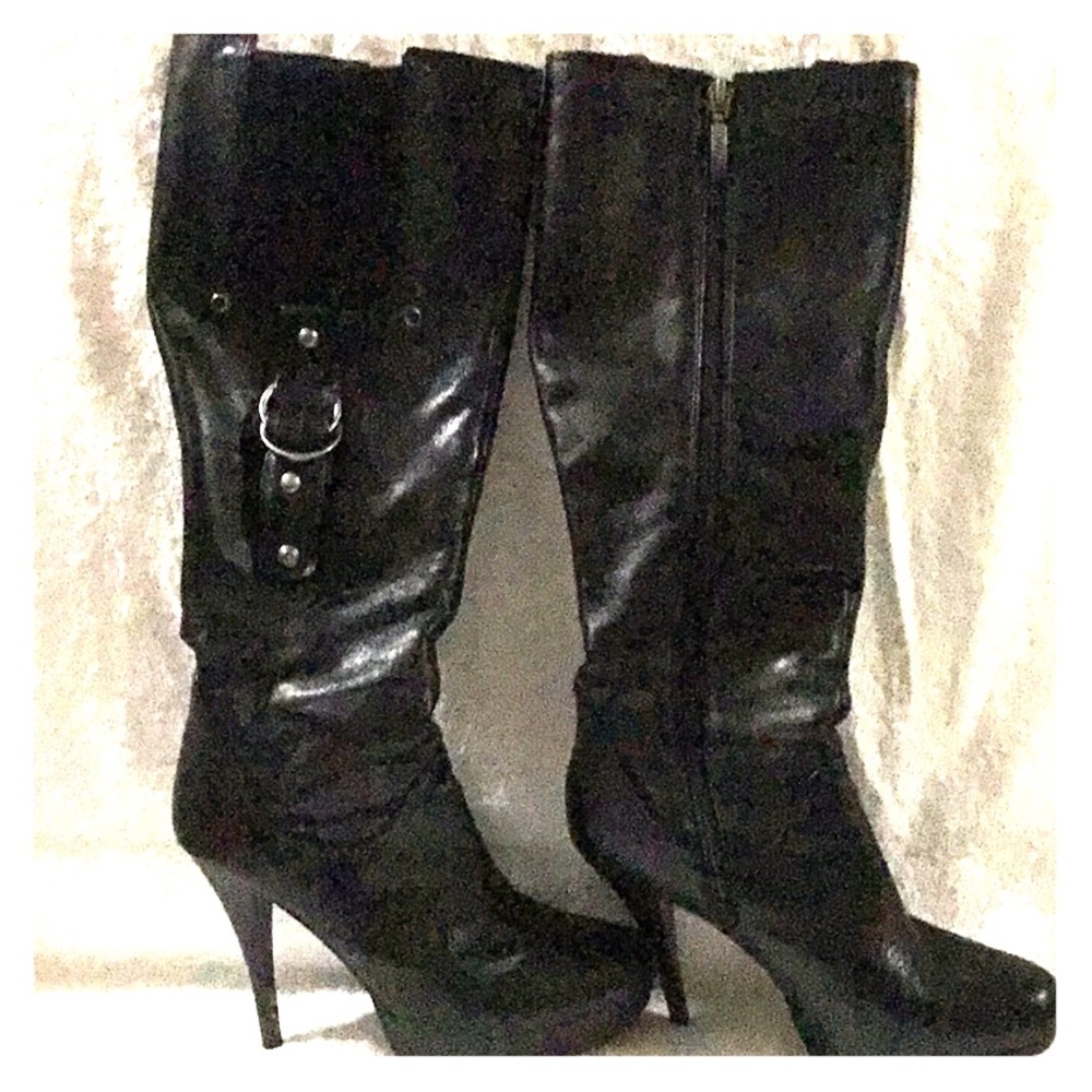 Black knee high boots